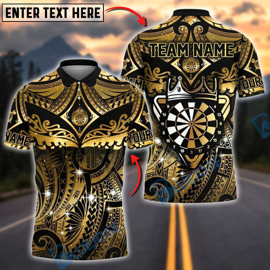 BlueJose Darts Royal Crown Gold Pattern Customized Name, Team Name 3D Shirt (4 Colors)