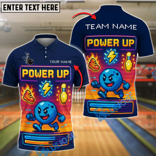 BlueJose Bowling Power Up Speed Boost Personalized Name, Team Name Unisex Shirt