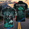BlueJose Darts Skull Couple Crown Gothic Dartboard Design Personalized Name, Team Name Shirt (4 Colors)