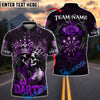 BlueJose Darts Skull Couple Crown Gothic Dartboard Design Personalized Name, Team Name Shirt (4 Colors)
