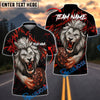 BlueJose Darts Bloody Lion Old Dartboard Personalized Name, Team Name Shirt (4 Colors)