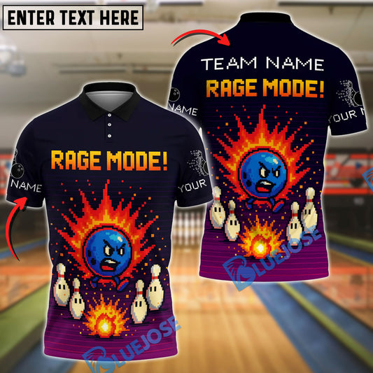 BlueJose Bowling Rage Mode Explosion Personalized Name, Team Name Unisex Shirt