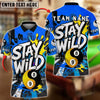 BlueJose Billiards 8&9 Ball Yin Yang Street Art Stay Wild Personalized Name Shirt (4 Colors)