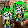 BlueJose Billiards 8&9 Ball Yin Yang Street Art Stay Wild Personalized Name Shirt (4 Colors)