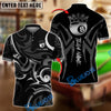 BlueJose Billiards Gold 8 Ball Crown Tribal Swirl Design Personalized Name Shirt (4 Colors)