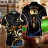 BlueJose Billiards Gold 9 Ball Crown Tribal Swirl Design Personalized Name Shirt (4 Colors)