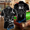 BlueJose Billiards Gold 9 Ball Crown Tribal Swirl Design Personalized Name Shirt (4 Colors)
