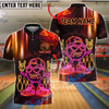 BlueJose Bowling Neon Cartoon Ball Cyber Glow Customized Name, Team Name 3D Shirt (4 Colors)