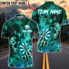 BlueJose Darts Dark Skull Dartboard Lightning Design Customized Name, Team Name 3D Shirt (4 Colors)