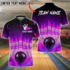 BlueJose Bowling And Pins Flaming Pins and Ball Customized Name, Team Name 3D Shirt (4 Colors)