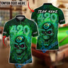 BlueJose Billiards 8 Ball Skull 420 Neon Glow Personalized Name, Team Name Unisex Shirt (4 Colors)