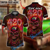 BlueJose Billiards 8 Ball Skull 420 Neon Glow Personalized Name, Team Name Unisex Shirt (4 Colors)