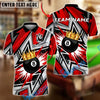 BlueJose Billiards 8 Ball Crown Splash Personalized Name, Team Name Unisex Shirt (4 Colors)