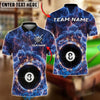 BlueJose Billiards 8 Ball Lightning Storm Personalized Name, Team Name Unisex Shirt (4 Colors)