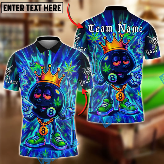 BlueJose Billiards 8 Ball Neon Graffiti Cannabis Personalized Name, Team Name Unisex Shirt (4 Colors)