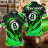 BlueJose Billiards 8 Ball Lightning Splash Personalized Name, Team Name Unisex Shirt (4 Colors)