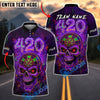 BlueJose Darts Skull 420 Neon Dartboard Glow Personalized Name, Team Name Unisex Shirt (4 Colors)