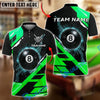 BlueJose Billiards 8 Ball Cyber Tech Glow Personalized Name, Team Name Unisex Shirt (4 Colors)