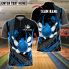 BlueJose Bowling And Pins Fireball Strike Motion Customized Name, Team Name 3D Shirt (4 Colors)