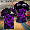 BlueJose Bowling And Pins Flood Dragon Firestorm Design Customized Name, Team Name 3D Shirt (4 Colors)