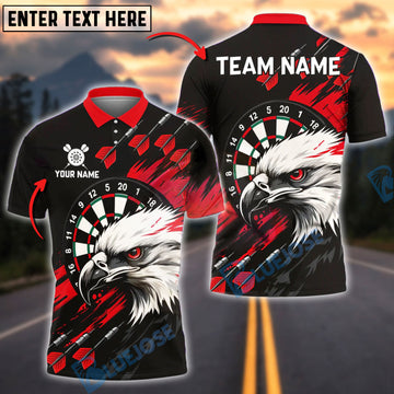 BlueJose Darts Bald Eagle Black Graffiti Style Customized Name, Team Name 3D Shirt (4 Colors)