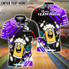 BlueJose Bowling And Pins Happy Beer Mug Dancing Pose Customized Name, Team Name 3D Shirt (4 Colors)