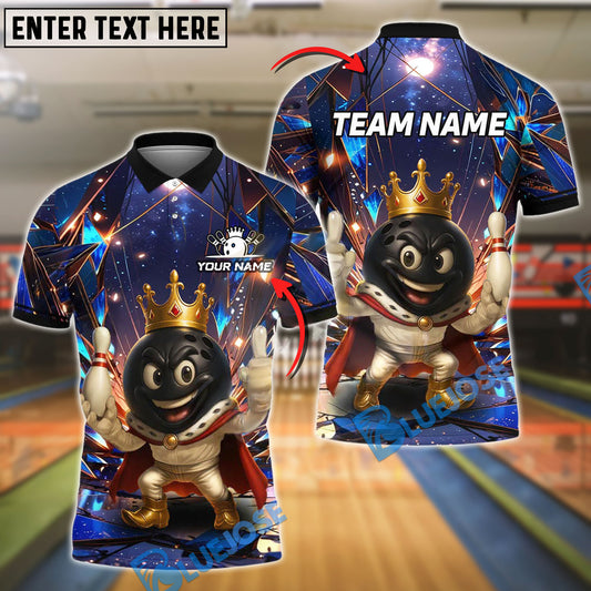 BlueJose Bowling And Pins King Champion Style Customized Name, Team Name 3D Shirt (4 Colors)