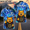 BlueJose Darts Cat Neon Angry Cat Customized Name, Team Name 3D Shirt (4 Colors)