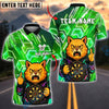 BlueJose Darts Cat Neon Angry Cat Customized Name, Team Name 3D Shirt (4 Colors)