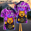 BlueJose Darts Cat Neon Angry Cat Customized Name, Team Name 3D Shirt (4 Colors)