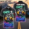 BlueJose Darts Power Gym-Themed Cartoon Personalized Name, Team Name Shirt (4 Colors)