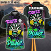 BlueJose Darts Power Gym-Themed Cartoon Personalized Name, Team Name Shirt (4 Colors)