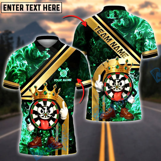 BlueJose Darts Funny King Dartboard Flame Style Customized Name, Team Name 3D Shirt (4 Colors)