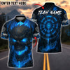 BlueJose Darts Lava Skull Burning Flame Customized Name, Team Name 3D Shirt (4 Colors)