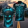 BlueJose Darts Lava Skull Burning Flame Customized Name, Team Name 3D Shirt (4 Colors)
