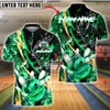 BlueJose Bowling Samurai Line Gold Premium Fire Ball Customized Name, Team Name 3D Shirt (4 Colors)