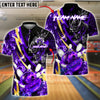 BlueJose Bowling Samurai Line Gold Premium Fire Ball Customized Name, Team Name 3D Shirt (4 Colors)