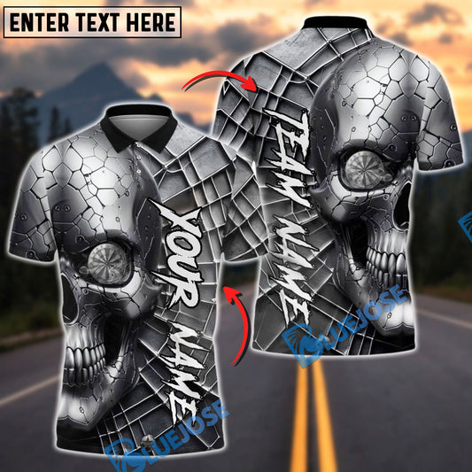 BlueJose Darts Skull Steel Armor Personalized Name Shirt