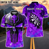 BlueJose Darts Skull Punisher Flame Customized Name, Team Name 3D Shirt (4 Colors)