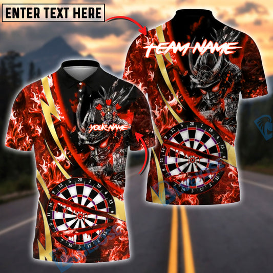 BlueJose Darts Samurai Line Gold Premium Fire Dartboard Customized Name, Team Name 3D Shirt (4 Colors)