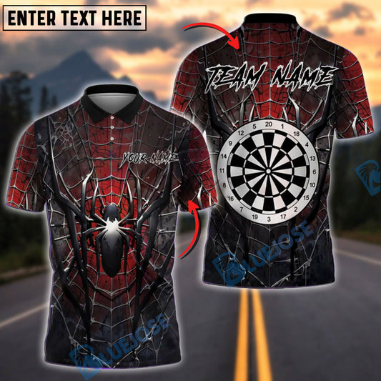 BlueJose Darts Spider Web Dark Customized Name, Team Name 3D Shirt (4 Colors)