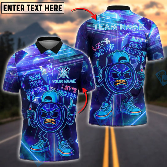 BlueJose Darts Neon Angry Cartoon Customized Name, Team Name 3D Shirt (4 Colors)
