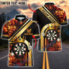 BlueJose Darts Dartboard King Cartoon Flame Customized Name, Team Name 3D Shirt (4 Colors)