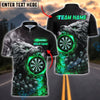 BlueJose Darts Wolf Skull Flame Customized Name, Team Name 3D Shirt (4 Colors)