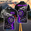 BlueJose Darts Wolf Skull Flame Customized Name, Team Name 3D Shirt (4 Colors)