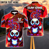 BlueJose Darts Angry Panda Neon Graffiti Customized Name, Team Name 3D Shirt (4 Colors)