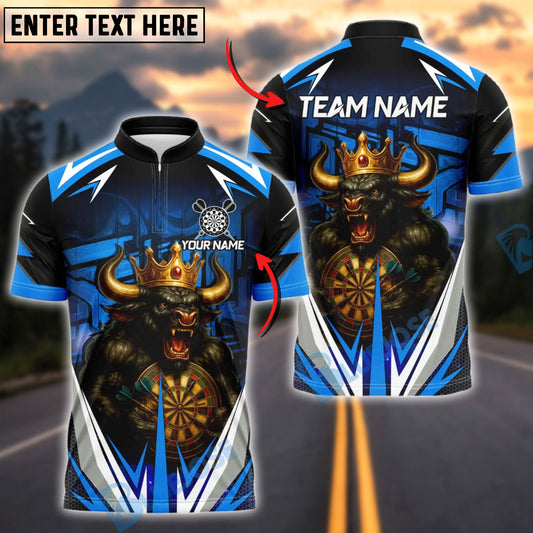 BlueJose Darts Bull King Crown Power Customized Name, Team Name 3D Shirt (4 Colors)