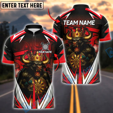 BlueJose Darts Bull King Crown Power Customized Name, Team Name 3D Shirt (4 Colors)