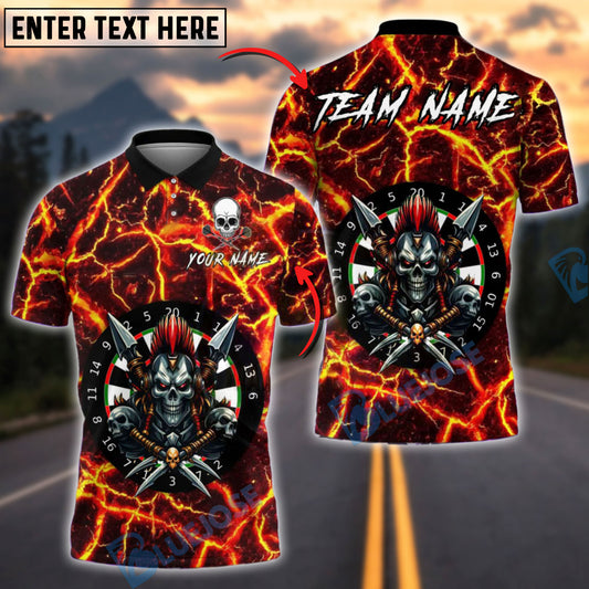 BlueJose Darts Punk Skull With Spikes Board Customized Name, Team Name 3D Shirt (4 Colors)