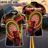 BlueJose Darts Neon Dark Teddy Bear Customized Name, Team Name 3D Shirt (4 Colors)